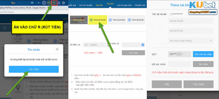 Rút tiền kubet